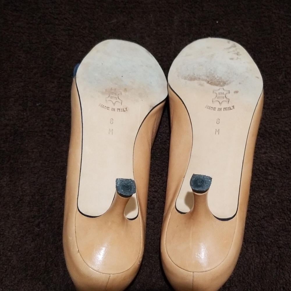 ISAAC Made in‎ Italy women's kitten heel shoes 8M Leather Career Business - Picture 4 of 5